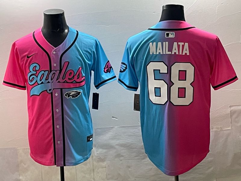 Men 2025 Philadelphia Eagles #68 Mailata Blue pink Nike Limited NFL Jersey style 011->philadelphia eagles->NFL Jersey